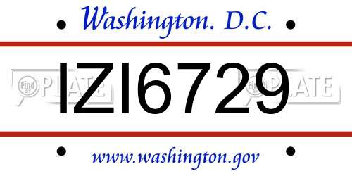 IZI6729 District Of Columbia License Plate