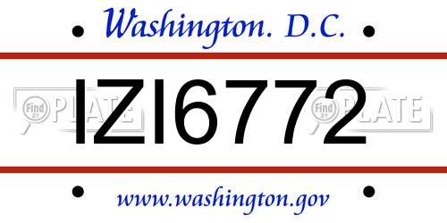 IZI6772 District Of Columbia License Plate