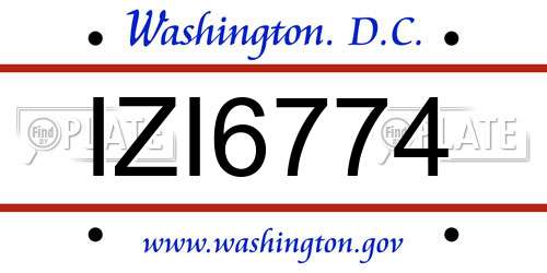 IZI6774 District Of Columbia License Plate
