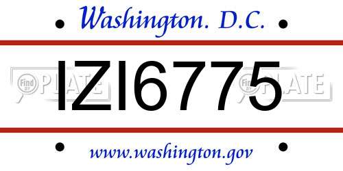 IZI6775 District Of Columbia License Plate