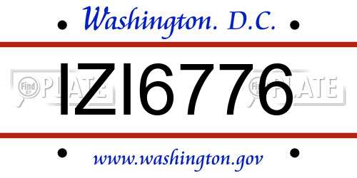 IZI6776 District Of Columbia License Plate