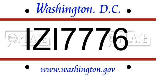 IZI7776 District Of Columbia License Plate