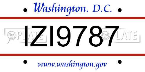 IZI9787 District Of Columbia License Plate