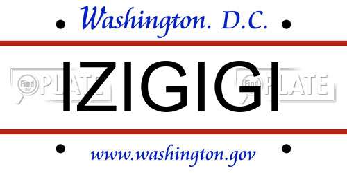 IZIGIGI District Of Columbia License Plate