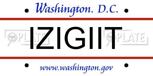 IZIGIIT District Of Columbia License Plate
