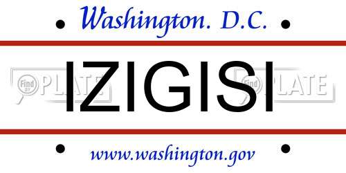 IZIGISI District Of Columbia License Plate