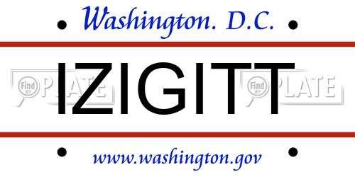 IZIGITT District Of Columbia License Plate