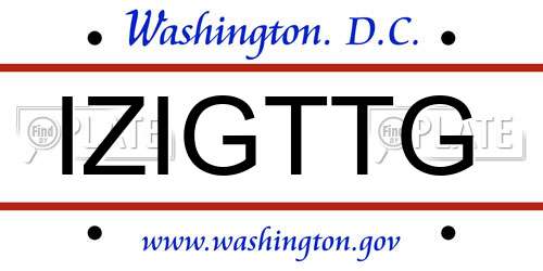 IZIGTTG District Of Columbia License Plate