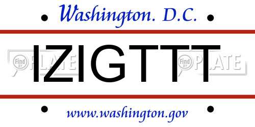 IZIGTTT District Of Columbia License Plate