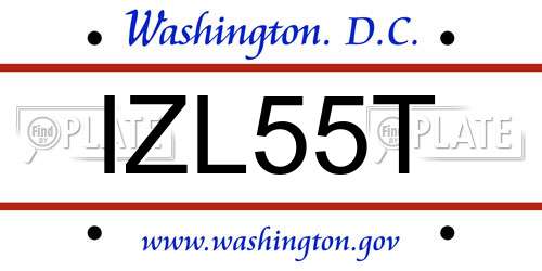 IZL55T District Of Columbia License Plate