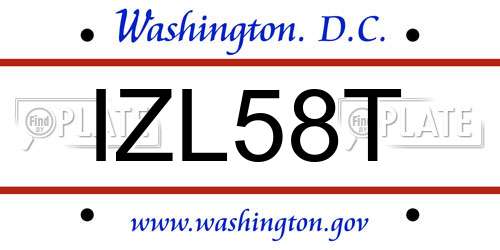 IZL58T District Of Columbia License Plate