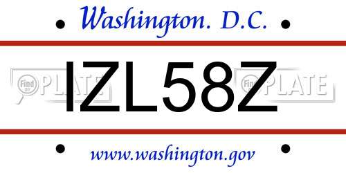 IZL58Z District Of Columbia License Plate