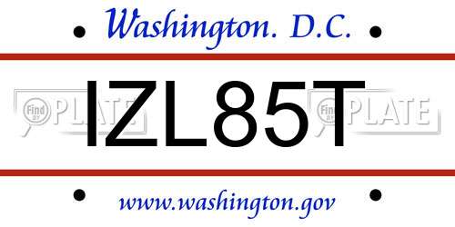 IZL85T District Of Columbia License Plate
