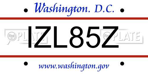 IZL85Z District Of Columbia License Plate