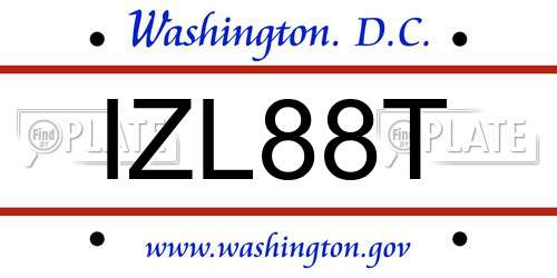 IZL88T District Of Columbia License Plate