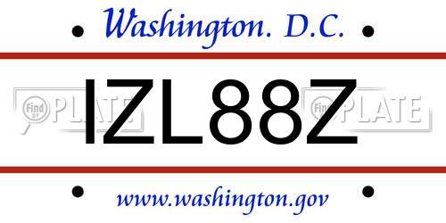 IZL88Z District Of Columbia License Plate