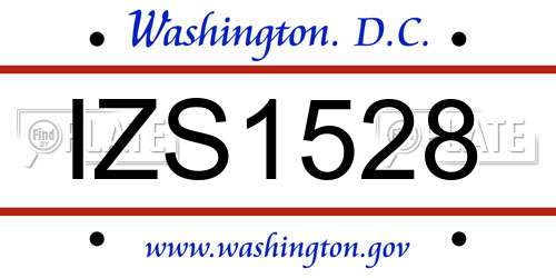 IZS1528 District Of Columbia License Plate