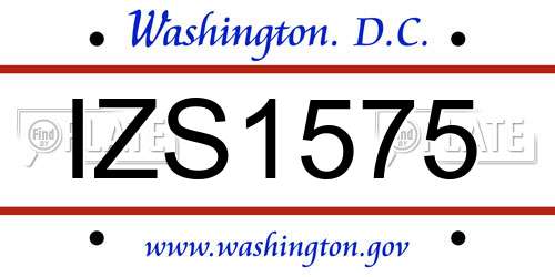 IZS1575 District Of Columbia License Plate