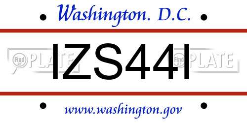 IZS44I District Of Columbia License Plate