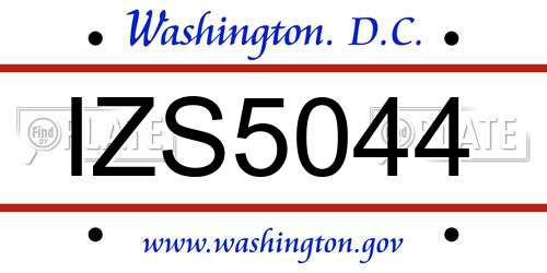 IZS5044 District Of Columbia License Plate
