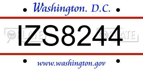 IZS8244 District Of Columbia License Plate