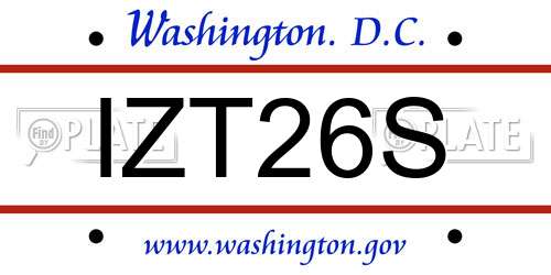 IZT26S District Of Columbia License Plate