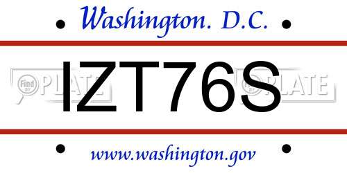 IZT76S District Of Columbia License Plate