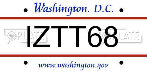 IZTT68 District Of Columbia License Plate