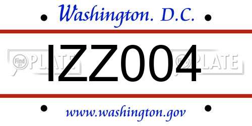 IZZ004 District Of Columbia License Plate