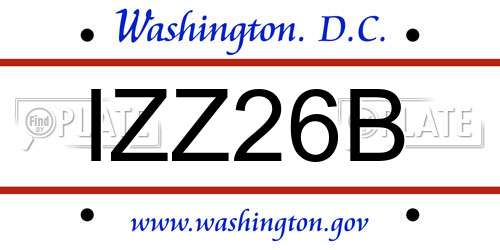 IZZ26B District Of Columbia License Plate