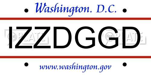 IZZDGGD District Of Columbia License Plate