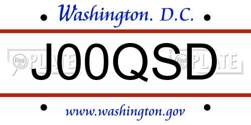 J00QSD District Of Columbia License Plate