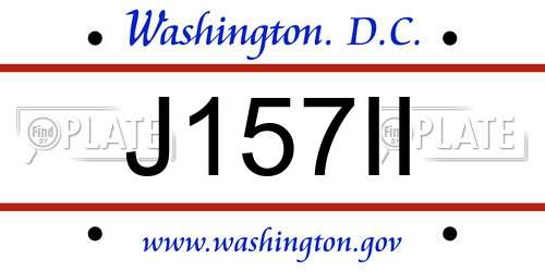 J157II District Of Columbia License Plate