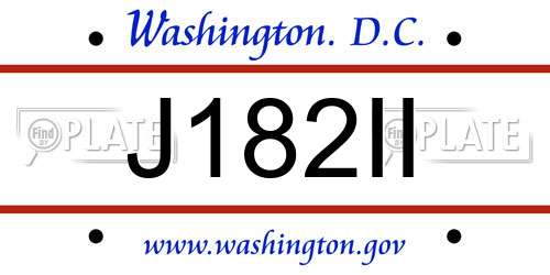J182II District Of Columbia License Plate