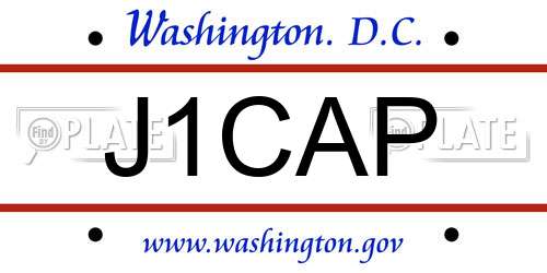 J1CAP District Of Columbia License Plate