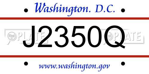 J2350Q District Of Columbia License Plate