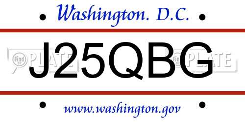 J25QBG District Of Columbia License Plate