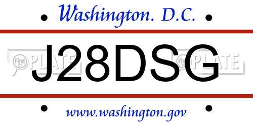 J28DSG District Of Columbia License Plate