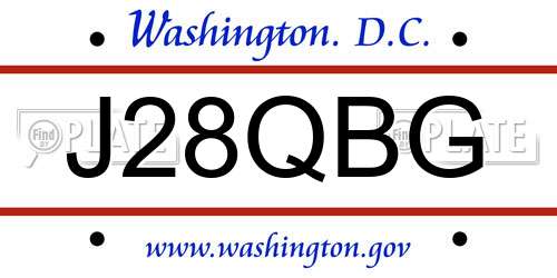 J28QBG District Of Columbia License Plate