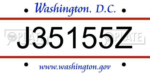 J35155Z District Of Columbia License Plate