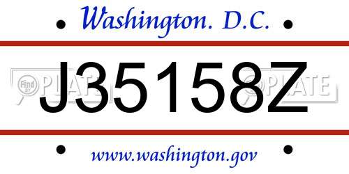 J35158Z District Of Columbia License Plate