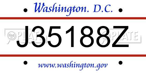 J35188Z District Of Columbia License Plate