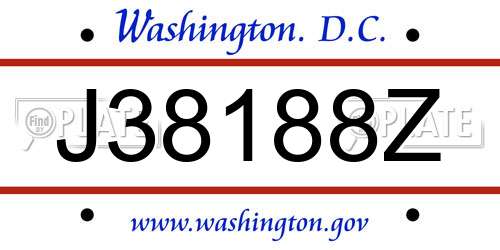J38188Z District Of Columbia License Plate