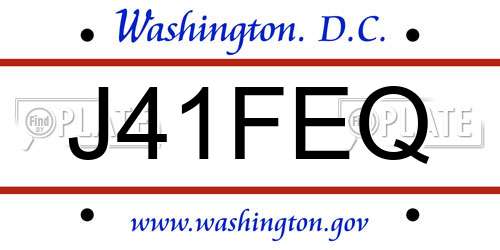 J41FEQ District Of Columbia License Plate