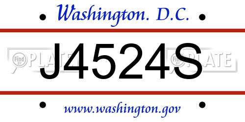 J4524S District Of Columbia License Plate
