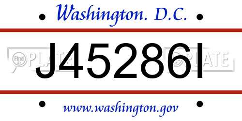 J45286I District Of Columbia License Plate