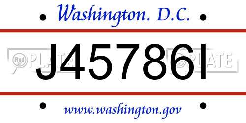 J45786I District Of Columbia License Plate