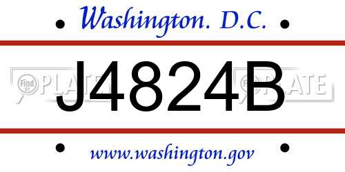 J4824B District Of Columbia License Plate