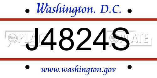 J4824S District Of Columbia License Plate