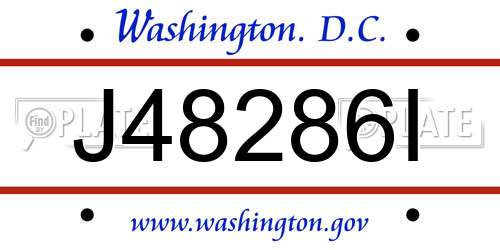 J48286I District Of Columbia License Plate